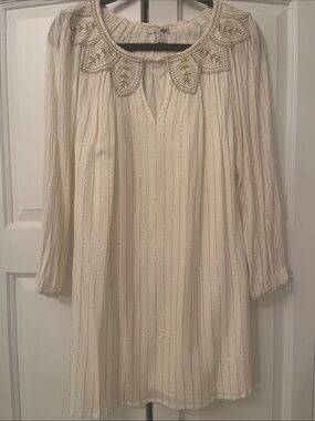 Women’s Cream Embellished Boho Dress